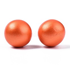 塗装天然木ビーズ  パールカラーの  穴なし/ドリルなし  ラウンド  サンゴ  15mm&nbsp;WOOD-S057-071L