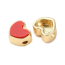 Heart Brass Resin Beads&nbsp;KK-K408-56G