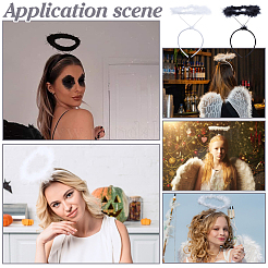 2個 2色 プラスチックメッシュヘアバンド  女性用フェザーヘアアクセサリー  鉄と  ミックスカラー  300x160x13mm  1pc /カラー&nbsp;AJEW-PH0012-69