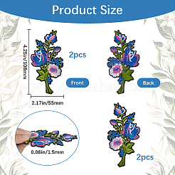 4Pcs 2 Styles Embroider Thread Iron on/Sew On Patches&nbsp;PATC-CY0001-06