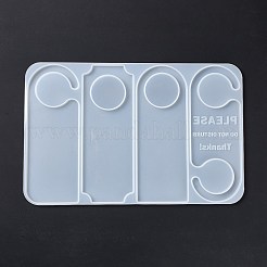 表札シリコーン金型  レジン型  UVレジン＆エポキシレジンのクラフト作り用  混合図形  ホワイト  227x353x6mm  穴：54.5mm  内径：218x80mm&nbsp;DIY-B056-01B