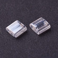 MIYUKIティラビーズ  日本製シードビーズ  2穴  （TL160)クリスタルの光沢  5x5x1.9mm  穴：0.8mm  約118PCS /ボトル  10 G /ボトル&nbsp;SEED-JP0008-TL160