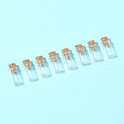 ガラス瓶 ガラスボトル ビーズ容器 18個  コルク栓付き  ウィッシングボトル  透明  1.8x1cm  穴：0.65のCM  容量：1ml（0.03液量オンス）&nbsp;CON-FS0001-16