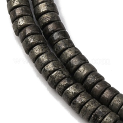 天然石パイライトビーズ連売り  ディスク  ヒシビーズ  4~5x2~2.5mm  穴：0.7mm  約160個/連  15''（38.1センチメートル）&nbsp;G-L624-I13-2x4mm