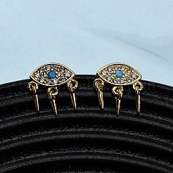 真鍮マイクロパヴェキュービックジルコニアアイスタッドピアス  16KGP本金メッキ  13.5x12mm&nbsp;EJEW-K267-14G