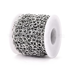 304ステンレススチールインフィニティリンクチェーン  溶接されていない  スプールで  ステンレス鋼色  8x14x3mm  約16.40フィート（5m）/ロール  リンク：6x1mm&nbsp;CHS-Q009-17P
