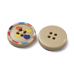 4-Hole Printed Opaque Resin Buttons&nbsp;RE-CBAB147-19