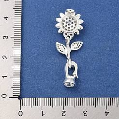 Brass Micro Pave Cubic Zirconia Fold Over Clasps&nbsp;KK-Z072-18S