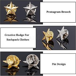 40Pcs 2 Colors Pentagram Alloy Brooch&nbsp;JEWB-FH0001-09