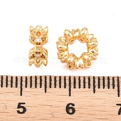 Brass Pave Clear Cubic Zirconia Spacer Beads&nbsp;KK-L274-05G
