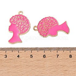 Breast Cancer Awareness Ribbon Zinc Alloy Enamel Pendants&nbsp;ENAM-I079-02G-10