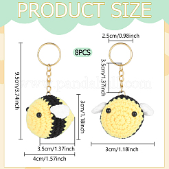 8Pcs Wool Crochet Bees Keychain&nbsp;KEYC-ME00023