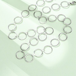 304 Stainless Steel 12MM Ring Link Chain Necklaces&nbsp;NJEW-P343-01C-P