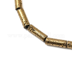 電気メッキされた天然溶岩岩ビーズ連売り  コラム  ライトゴールドメッキ  9x3mm  穴：1mm  約43個/連  15.75''（40センチメートル）&nbsp;G-K388-03A-02