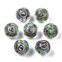 Handmade Gold Sand Lampwork Beads&nbsp;LAMP-S194-001D