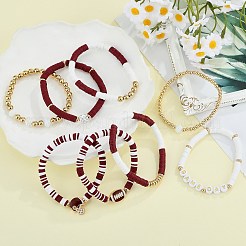 1 Set Handmade Polymer Clay Heishi Beads Stretch Bracelets Set&nbsp;BJEW-SZ0002-67B-02