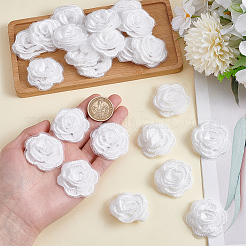 24Pcs 3D Rose Flower Polyester Computerized Embroidered Ornament Accessories&nbsp;DIY-HY0002-58
