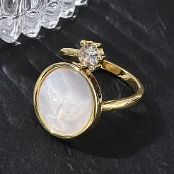 Brass Micro Pave Clear Cubic Zirconia Cuff Open Rings&nbsp;KK-CBA56EF-41C-G