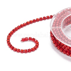 Brass Light Siam Rhinestone Strass Chains&nbsp;CHC-FS0001-03C