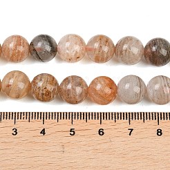 天然多層ロドライトクォーツビーズ連売り  ラウンド  10~10.5mm  穴：1.2mm  約39個/連  15.55''（39.5センチメートル）&nbsp;G-Z133-A02-10mm-02