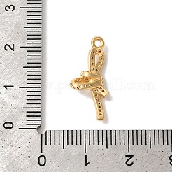 Brass Micro Pave Clear Cubic Zirconia Pendants&nbsp;KK-M294-08G-01