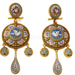 Alloy Enamel Stud Dangle Earrings&nbsp;FS-WG2C54F-01