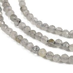 天然石ラブラドライトビーズ連売り  多面カット  ラウンド  3.5mm  穴：0.8mm  約122個/連  15.43''（39.2センチメートル）&nbsp;G-I341-11A