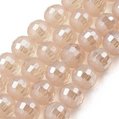 電気メッキガラスビーズセット  ハーフフロスト  多面カットラウンド  ミックスカラー  10x9mm  穴：1.5mm  約68~70個/連  62~63cm&nbsp;EGLA-S194-08