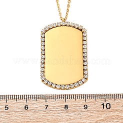 304 Stainless Steel Micro Pave Cubic Zirconia Pendant Necklaces for Women&nbsp;NJEW-Z065-08G-02