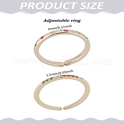 1 Set Adjustable Brass Micro Pave Cubic Zirconia Cuff Rings for Women&nbsp;RJEW-LP0004-09