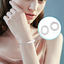 2Pcs 2 Styles 925 Sterling Silver Spring Gate Clasps&nbsp;STER-NB0001-28