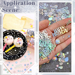 プラスチック紙吹雪2袋  誕生日パーティーのお祝いに  スター  10~20x10~44x0.1mm  30 G /袋&nbsp;DIY-SC0031-54C