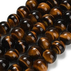 天然石タイガーアイビーズ連売り  スムーズなラウンド  グレード3 A  16mm  穴：1.2mm  約12~13個/連  8.07''（20.5センチメートル）&nbsp;G-C293-A01-16mm