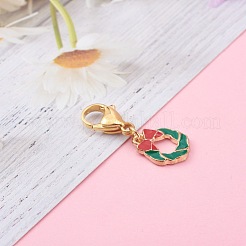 Christmas Theme Alloy Enamel Pendants&nbsp;HJEW-JM00427-05