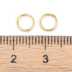真鍮製オープンタイプ丸カン  ラウンド  18KGP本金メッキ  6x0.9mm  19ゲージ  内径：4mm  約：1100個/ 100 G&nbsp;KK-N254-45C-G