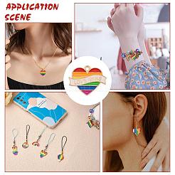 42Pcs Rainbow Flag Charm Pendant Enamel Flag Heart Love Balloon Charm Alloy Enamel Pendant for Jewelry Necklace Earring Making Crafts&nbsp;JX596A
