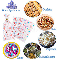 45Pcs 3 Styles Heart Print Plastic Cookies Storage Bags&nbsp;ABAG-TA0001-22