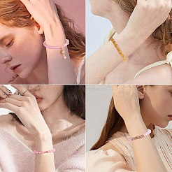 4Pcs 4 Style Natural Malaysia Jade & Synthetic Citrine Beads Bead Bracelets Set&nbsp;BJEW-SW00105-02