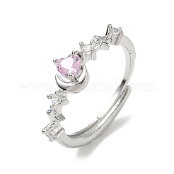 Brass Micro Pave Cubic Zirconia Finger Rings&nbsp;CU-CBADE6A-02B-P