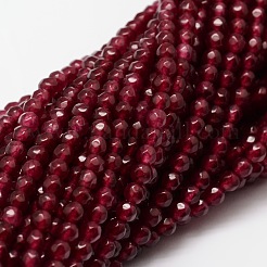 Dyed Natural White Jade Round Beads Strands&nbsp;X-G-E311-4mm-03