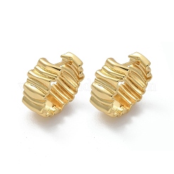 女性用ラックメッキ真鍮フープピアス  鉛フリー＆カドミウムフリー  長持ちメッキ  18KGP本金メッキ  18x18x8mm&nbsp;EJEW-Q770-20G