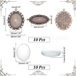 DIY Blank Oval Pendant Making Kit&nbsp;DIY-PH0020-80