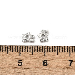真鍮製スペーサービーズ  蝶  プラチナメッキ  5x4.5x1.5mm  穴：1.2mm&nbsp;KK-D375-13P