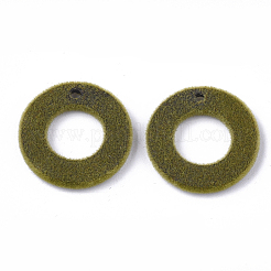 フロッキーアクリルパーツ  リング  ミックスカラー  18x2mm  穴：1.5mm&nbsp;OACR-T005-08