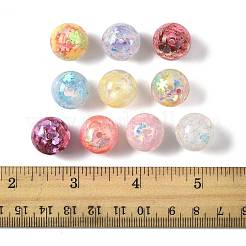 10Pcs 10 Colors Transparent Resin with Paillette Beads&nbsp;RESI-FS0002-25