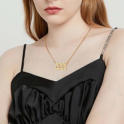 ナンバーペンダントネックレス＆オープンカフリング  金メッキ 304 ステンレススチール ラッキー数秘術ジュエリーセット 女性用  NUM。2  18.31インチ（46.5cm）  usサイズ7 3/4(17.9mm)&nbsp;JX196A