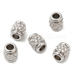 変色しない304ステンレススチールビーズ  コラム  ステンレス鋼色  5x4mm  穴：2mm&nbsp;STAS-E196-01P