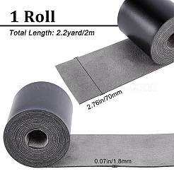 Puイミテーションレザーコード  衣類用  フラット  ブラック  70x1.8mm  約2.19ヤード（2m）/ロール&nbsp;LC-WH0006-06D-08