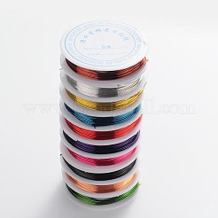 ラウンド銅ジュエリーワイヤー  鉛フリー＆カドミウムフリー＆ニッケルフリー  ミックスカラー  20ゲージ  0.8mm  約13.12フィート（4m）/ロール&nbsp;CWIR-CW0.8mm