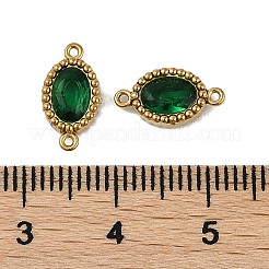 Ion Plating(IP) 304 Stainless Steel Cubic Zirconia Oval Links Connector Charms&nbsp;X-STAS-K256-22G